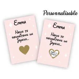 Carte à gratter personnalisable Disney rose – Annonce originale Tendance Cadeau - 1