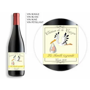 Bouteille personnalisée "La famille s'agrandit" – Annonce grossesse Tendance Cadeau - 1