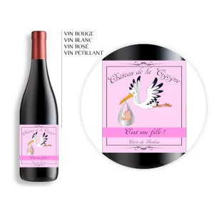 Bouteille personnalisée "C'est une fille" – Annonce sexe bébé Tendance Cadeau - 1