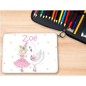 Trousse personnalisable remplie de crayons modèle danseuse et cygne Tendance Cadeau - 1