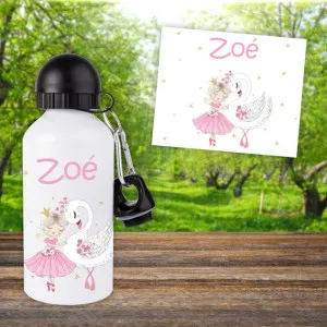 Gourde ou bouteille enfant personnalisée modèle danseuse et cygne Tendance Cadeau - 1