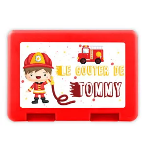 Boîte à goûter personnalisée pompier Tendance Cadeau - 1