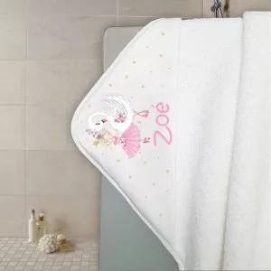 Cape de bain en éponge personnalisable modèle danseuse et cygne Tendance Cadeau - 1
