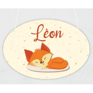 Plaque de porte personnalisable modèle renard Tendance Cadeau - 1