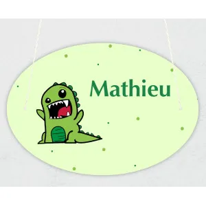 Plaque de porte personnalisable modèle dinosaure Tendance Cadeau - 1