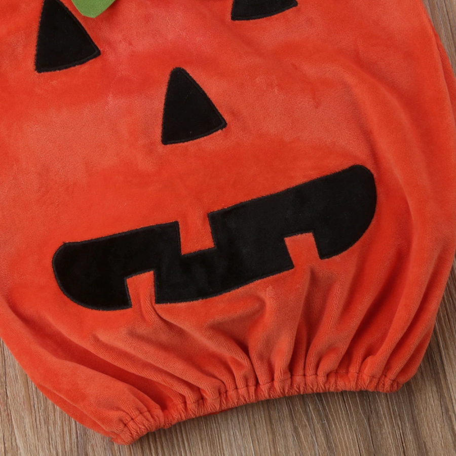 Pyjama Bébé Citrouille Halloween En Velours – Doux Et Facile à Laver