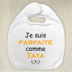 Bavoir personnalisable Je suis parfaite comme Tendance Cadeau - 1