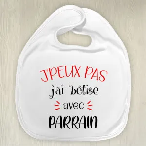 Bavoir bébé personnalisable j'peux pas j'ai bêtise Tendance Cadeau - 1