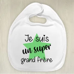 Bavoir personnalisé pour un super grand frère Tendance Cadeau - 1