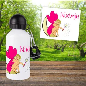 Gourde ou bouteille enfant personnalisée modèle fée Tendance Cadeau - 1
