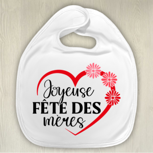 Bavoir personnalisé joyeuse fête des mères Tendance Cadeau - 1