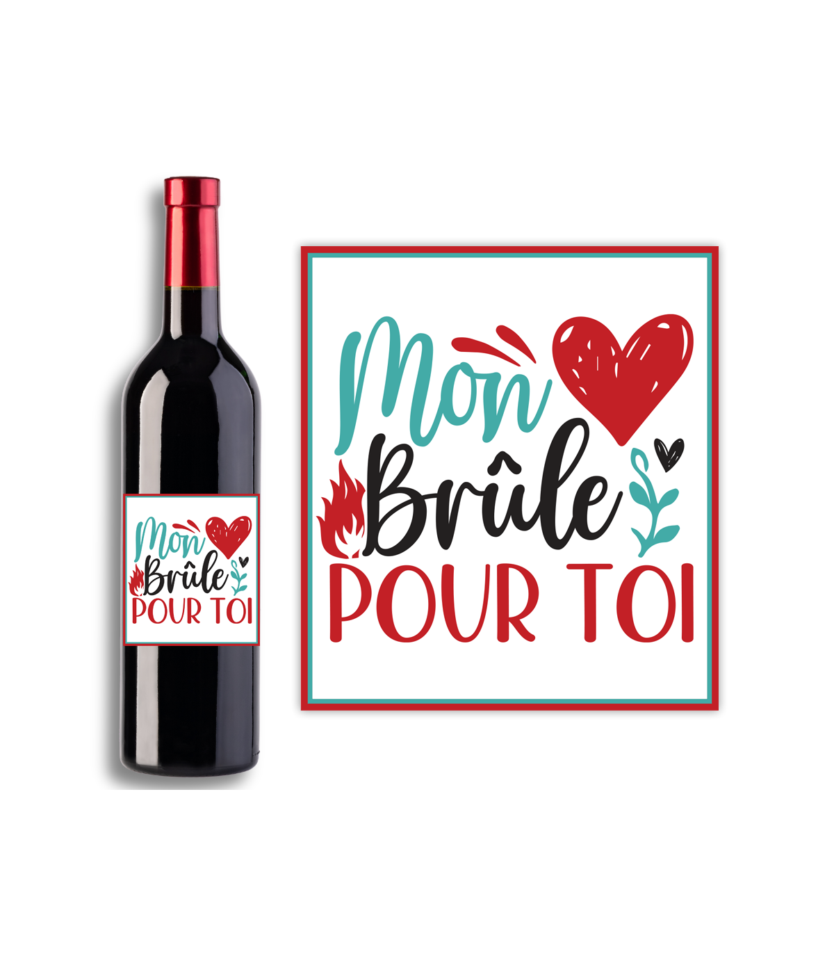 Vilain étiquette de vin de la Saint-Valentin-Étiquettes de vin -  France