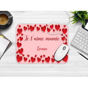 Tapis de souris coeur personnalisable avec message Tendance Cadeau - 1