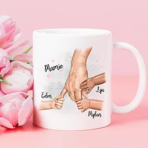 Mug grand-parent personnalisable avec mains petits enfants Tendance Cadeau - 4