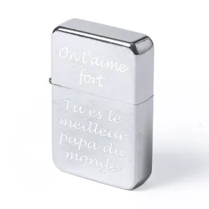 Briquet à essence gravé avec votre message Tendance Cadeau - 1