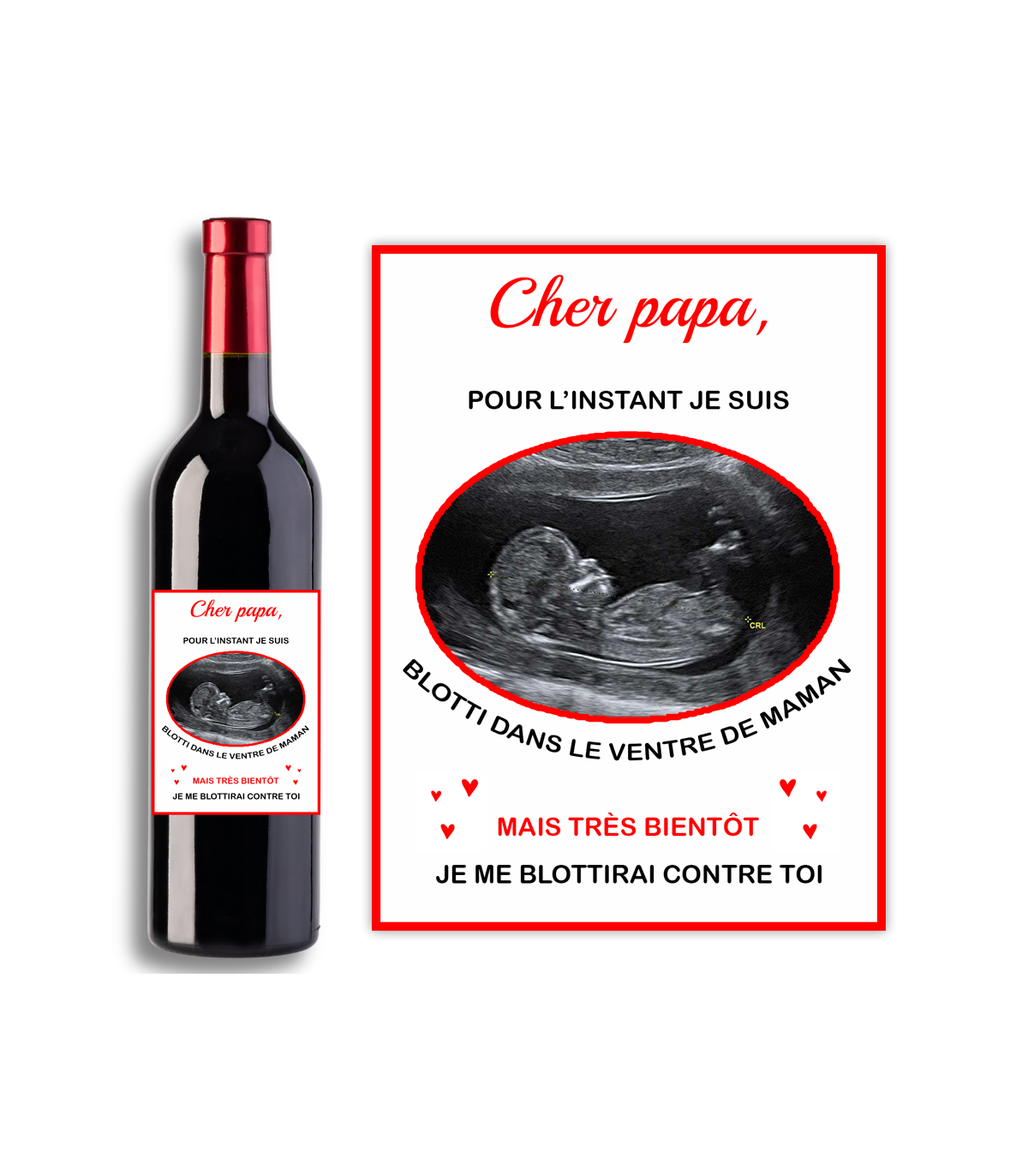 Etiquette bouteille de vin personnalisable pour annonce originale|annonce  grossesse