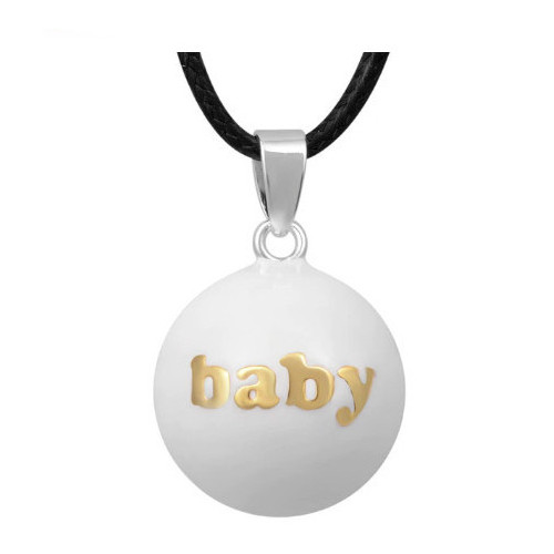 Bola de grossesse modèle Baby blanc et or Tendance Cadeau - 1
