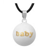Bola de grossesse modèle Baby blanc et or Tendance Cadeau - 1