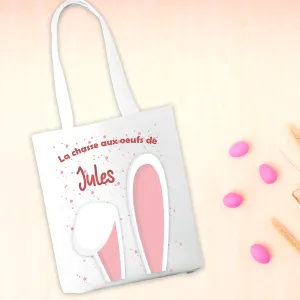 Tote bag personnalisable Pâques modèle oreilles lapin Tendance Cadeau - 1