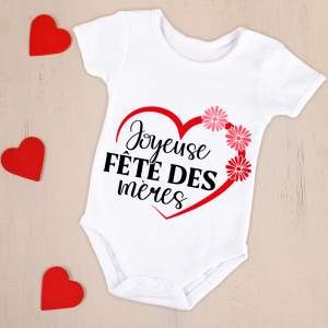 Body bébé ou tee-shirt personnalisé joyeuse fête des mères Tendance Cadeau - 1