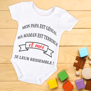 Body bébé ou tee-shirt personnalisé Je leur ressemble Tendance Cadeau - 1