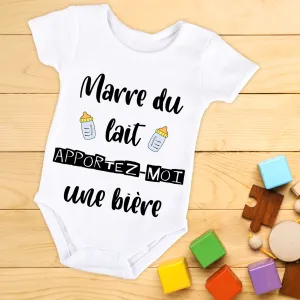 Body bébé ou tee-shirt personnalisé marre du lait Tendance Cadeau - 1
