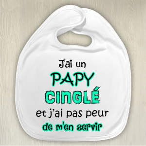 Bavoir bébé personnalisable cinglé Tendance Cadeau - 1