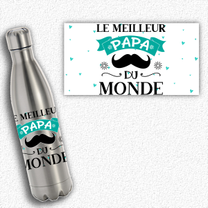 Bouteille isotherme personnalisée meilleur papa du monde Tendance Cadeau - 1