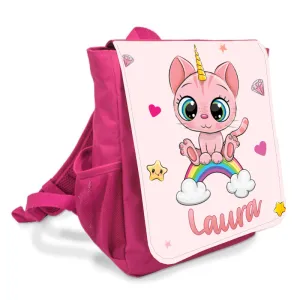 Sac à dos personnalisé enfant modèle chaton rose Tendance Cadeau - 1