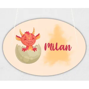 Plaque de porte personnalisable modèle dragon Tendance Cadeau - 1