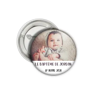 Badge ou magnet ou porte-clé personnalisable avec photo et message Tendance Cadeau - 1