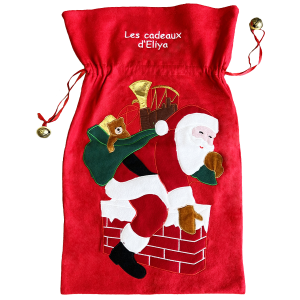 Grande hotte brodée père-noël personnalisable Tendance Cadeau - 1