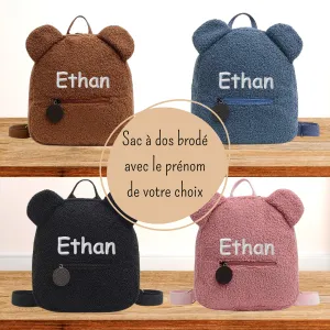 Sac à dos ours brodé personnalisable Tendance Cadeau - 1