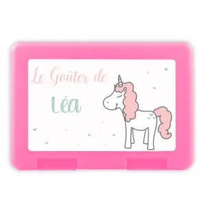 Boîte à goûter personnalisée licorne Tendance Cadeau - 1