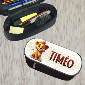 Trousse à crayons personnalisable modèle lion Tendance Cadeau - 1