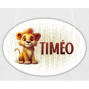 Plaque de porte personnalisable modèle lion Tendance Cadeau - 1