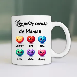 Mug personnalisable avec coeurs et prénoms Tendance Cadeau - 1