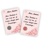 Kit Cartes à Gratter Personnalisables 'Mon Amour' - 50 Cartes + étiquettes à Gratter - Cadeau Romantique