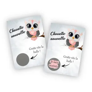 Carte à gratter personnalisable – Modèle chouette, avec votre message Tendance Cadeau - 1