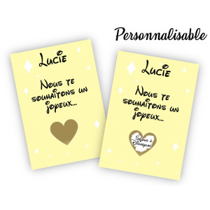 Carte à gratter personnalisable Disney jaune – Annonce originale Tendance Cadeau - 1