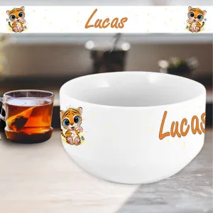 Bol personnalisable avec un prénom modèle tigre Tendance Cadeau - 1