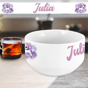 Bol personnalisable avec un prénom modèle licorne Tendance Cadeau - 1