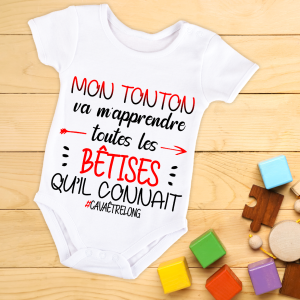 Body bébé ou tee-shirt personnalisable toutes les bêtises Tendance Cadeau - 1
