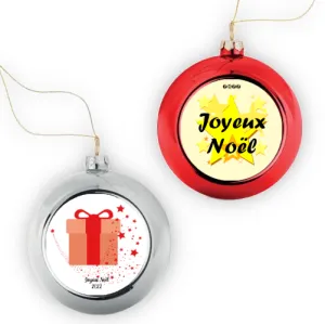 Boule sapin de Noël personnalisable logo ou message Tendance Cadeau - 1