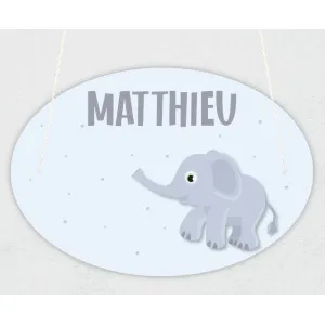 Plaque de porte personnalisable modèle éléphant Tendance Cadeau - 1