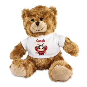 Ourson en peluche personnalisé - Coccinelle & Prénom Tendance Cadeau - 1