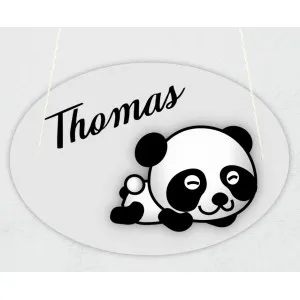 Plaque de porte personnalisable modèle panda Tendance Cadeau - 1