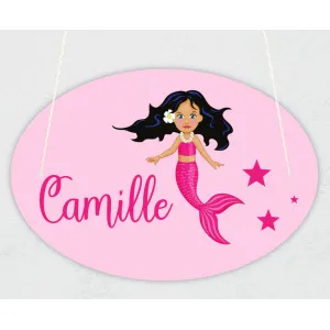 Plaque de porte personnalisable modèle sirène Tendance Cadeau - 1