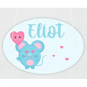 Plaque de porte personnalisable modèle souris Tendance Cadeau - 1