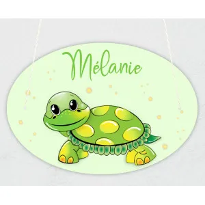 Plaque de porte personnalisable modèle tortue Tendance Cadeau - 1